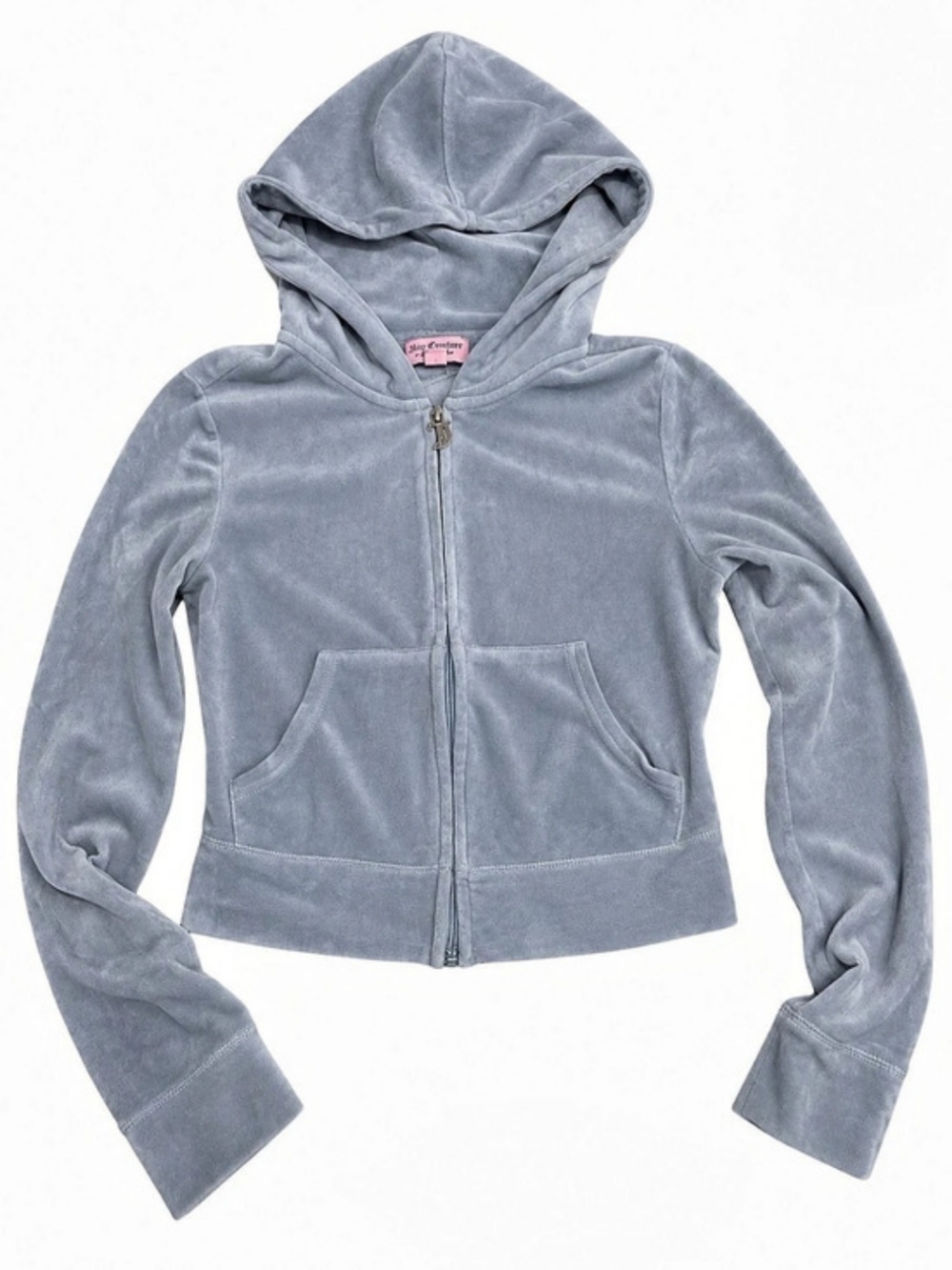 Juicy Couture OG Big Bling Velour Hoodie Gray XS